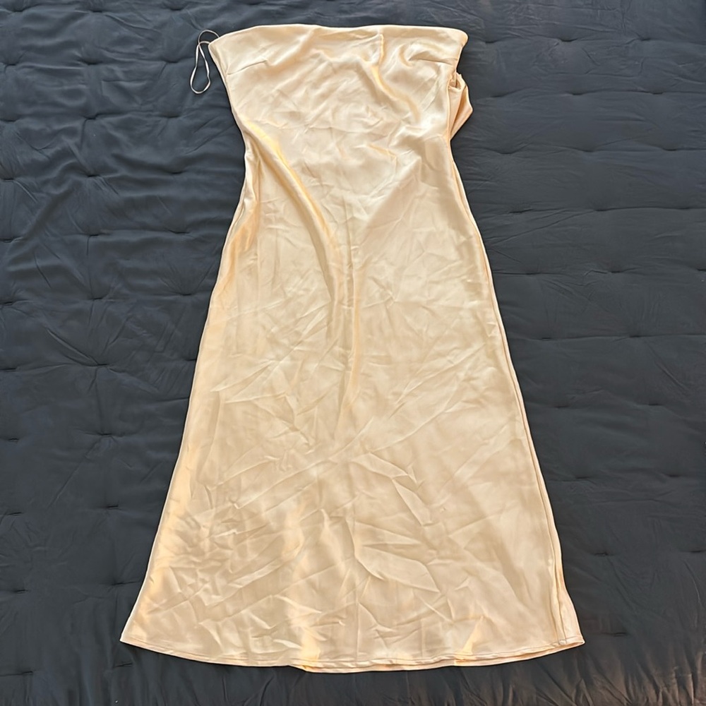Francesca's Strapless Yellow Dress